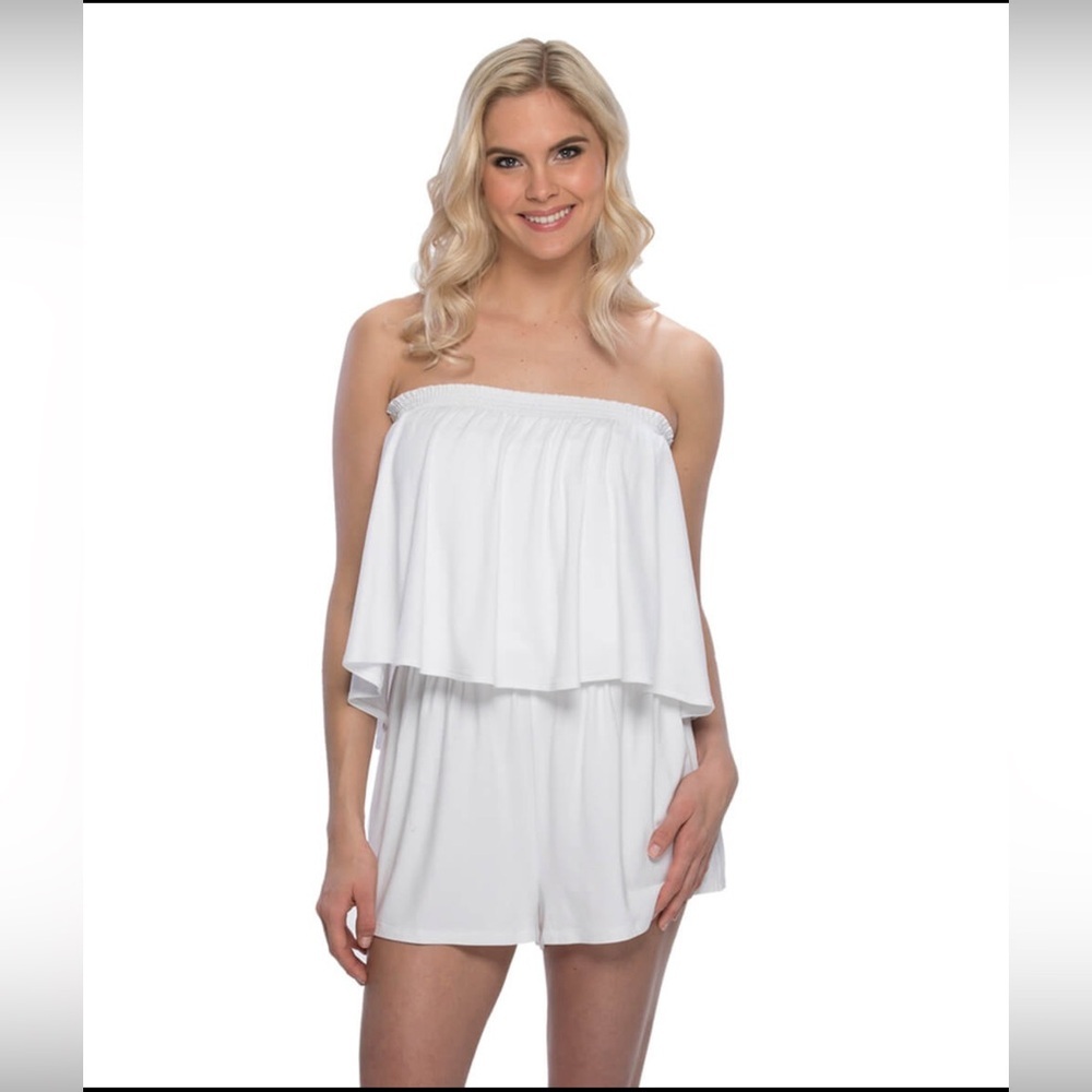 The Paisley box women’s medium white convertible romper - Picture 3 of 6
